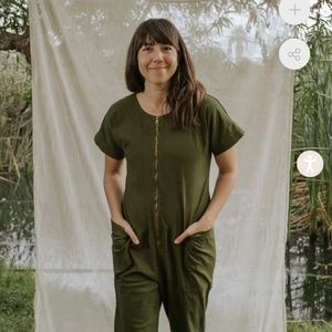 Made Trade (Mien) Together Front-Zip Jumpsuit in Green